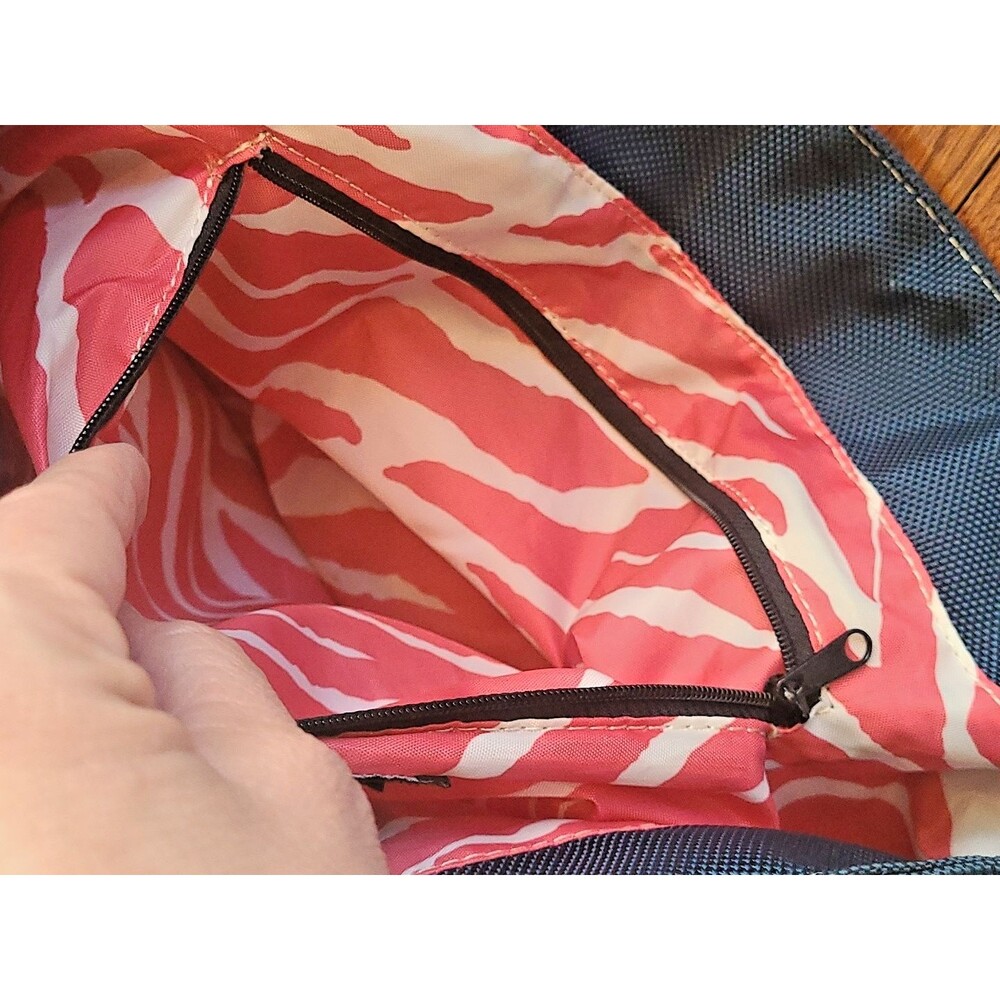 MaggieMather Tennis Tote Bag Blue Pink Zebra Animal Print VGUC MM - Picture 8 of 15